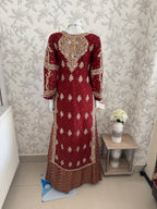 AFREEN - 3 piece embroidered Chiffon wedding Suit
