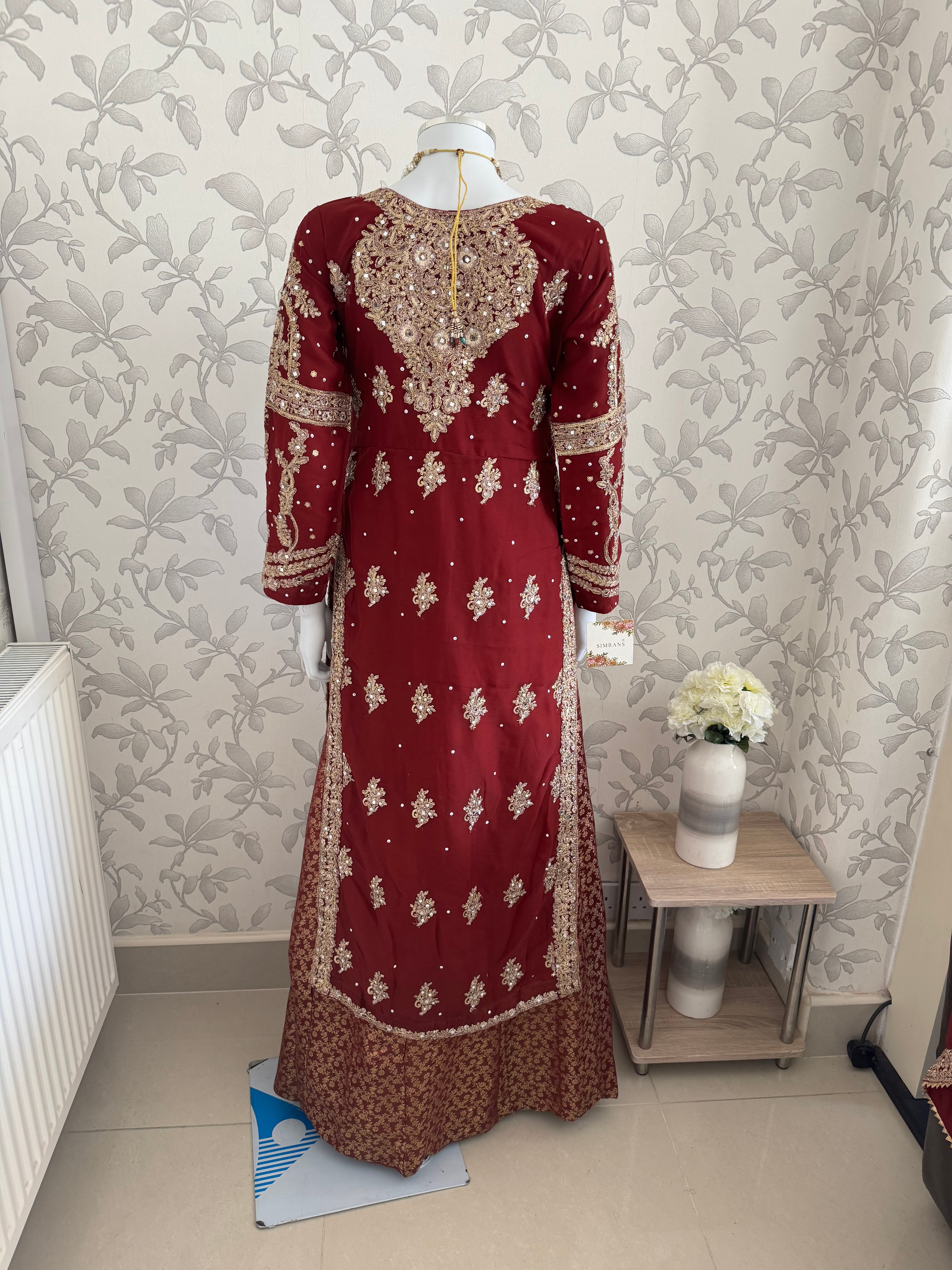 AFREEN - 3 piece embroidered Chiffon wedding Suit
