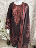 M Prints 4A inspired Embroidered 3-Piece Suit | Pakistani Designer Dress
