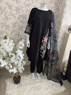 M Prints inspired Embroidered 3-Piece Suit | Pakistani Designer Dress