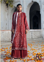HUSN-E-EID  3 pieces Embroidered viscose suit