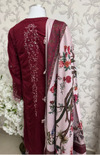 HUSN-E-EID  3 pieces Embroidered viscose suit