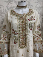 ETHNIC LUX- 3 Piece embroidered viscose Suit