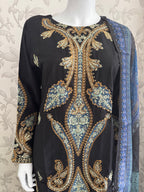 M Prints inspired Embroidered 3-Piece Suit | Pakistani Designer Dress