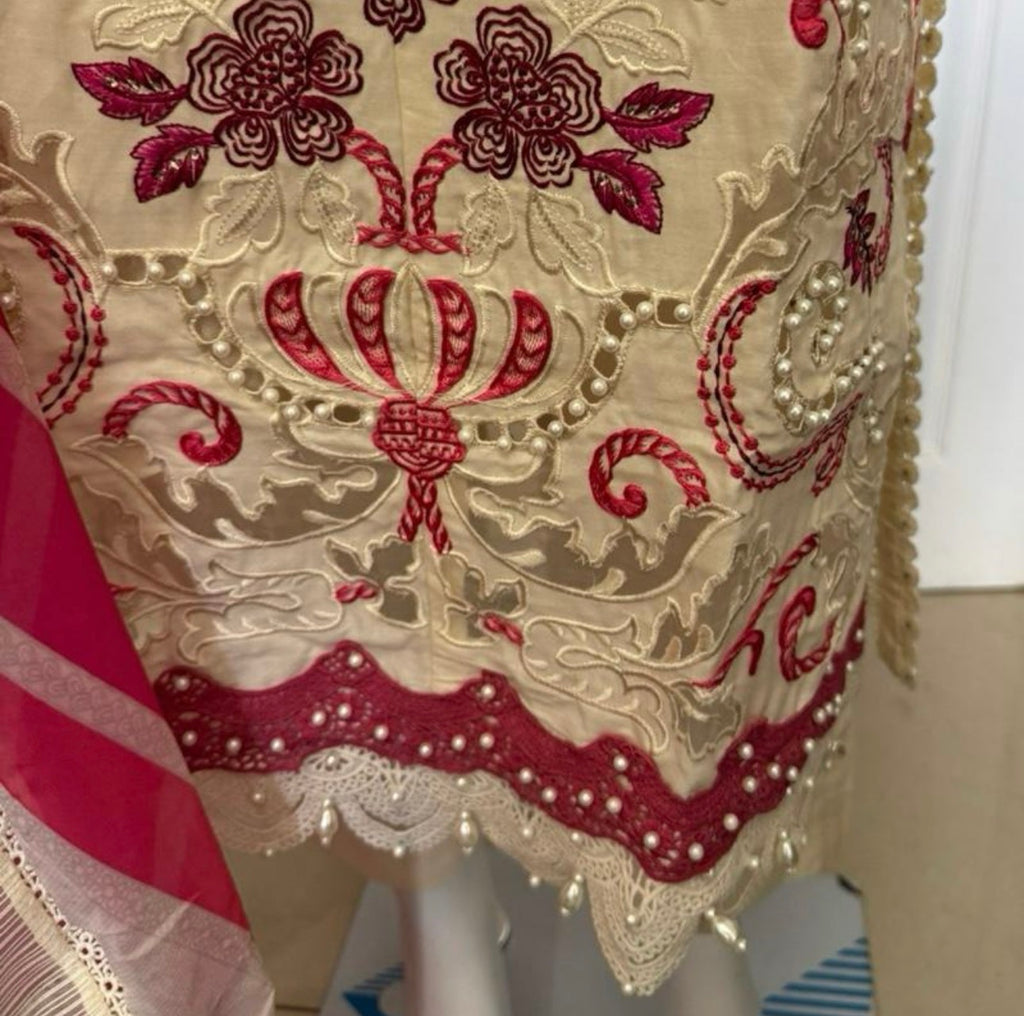 Rose Blossom-3 piece Luxury Embroidered Suit