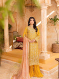 SHAMA-3 pieces heavy embroidered chiffon dress