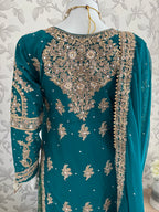 AFREEN - 3 piece embroidered Chiffon wedding Suit
