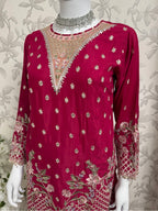 ETHNIC LUX- 3 piece Embroidered viscose Suit
