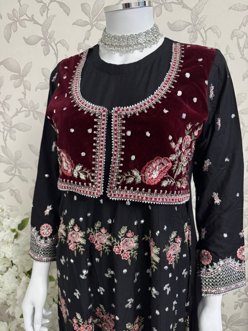 HUSN-E-EID  3 pieces Embroidered viscose Maxi dress