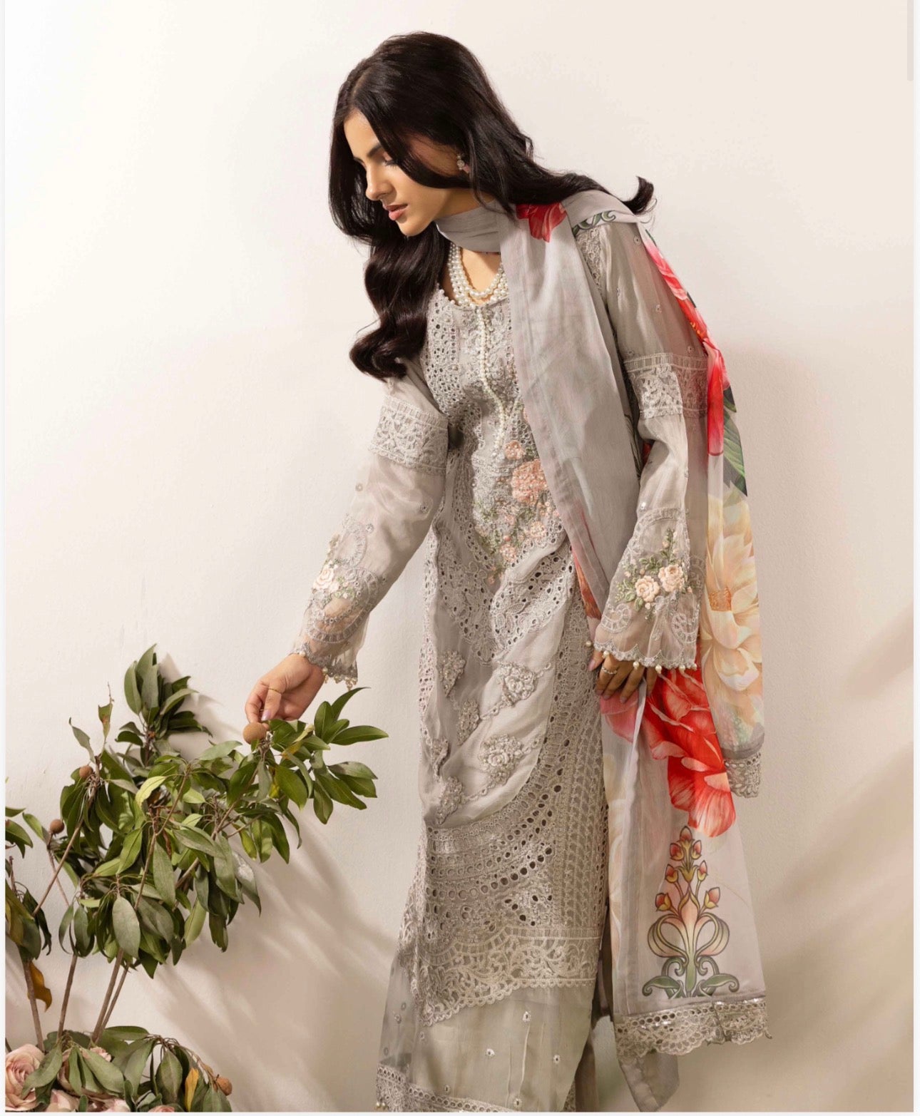 ELYSIA - 3 piece Embroidered Chiffon Suit