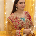 HASEENA-heavy Embroidered Bridal Chiffon Maxi dress