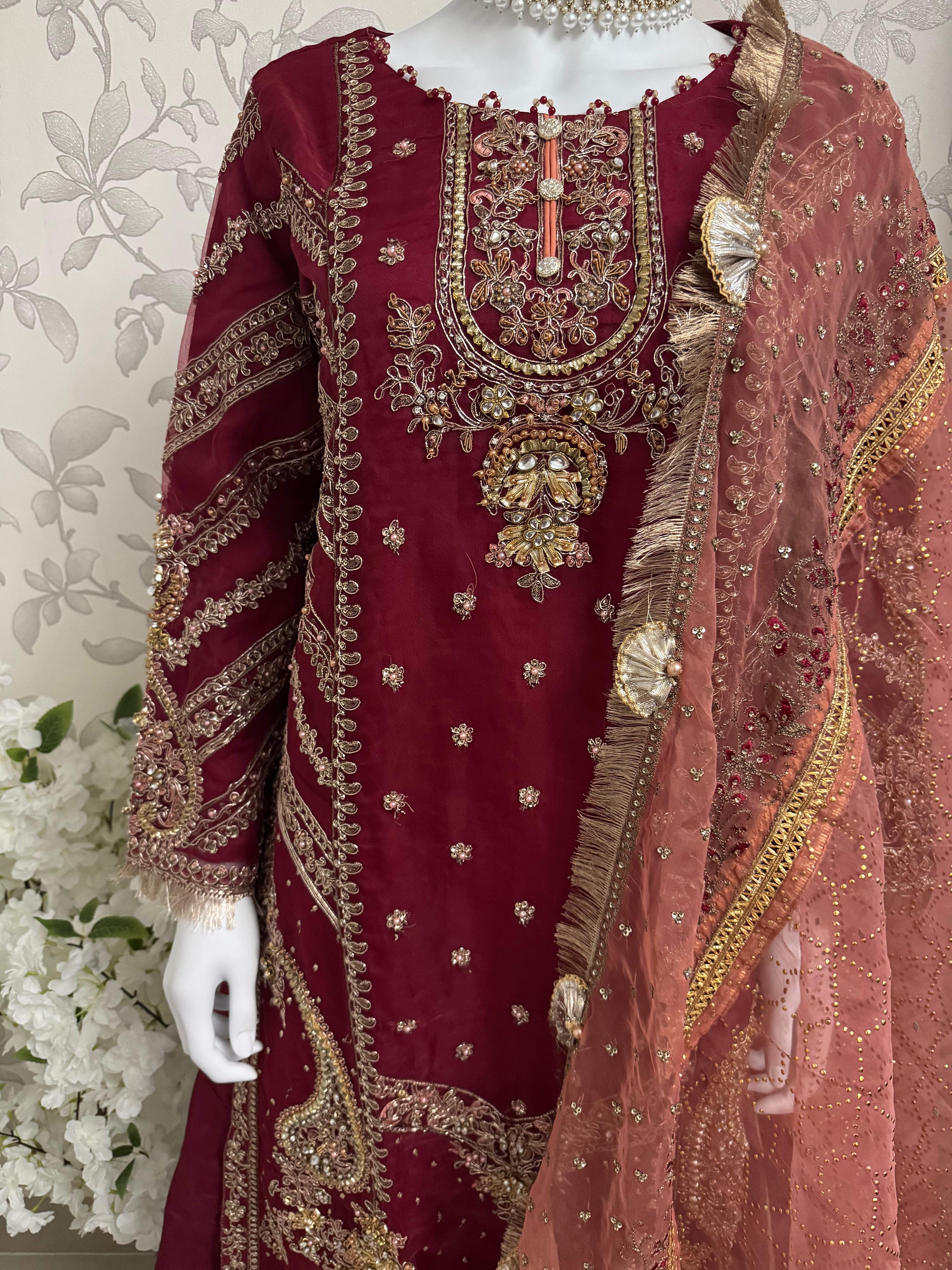 GULAAB- 3 pieces Heavy Embroidered Sharara Suit