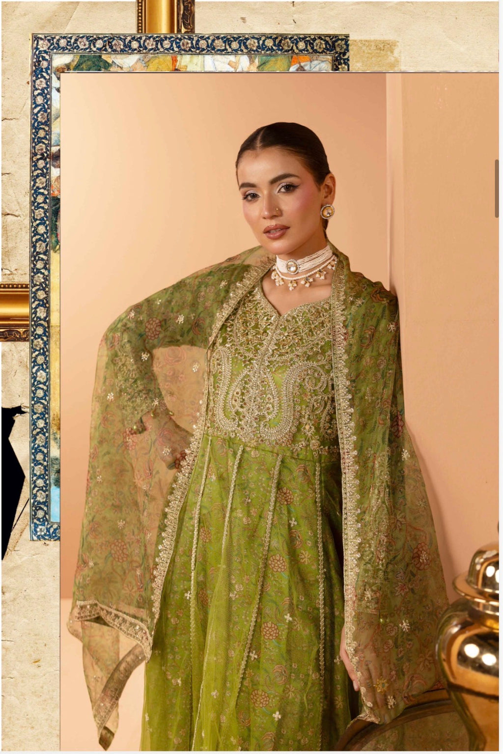 ANARKALI- 3 piece Embroidered suit