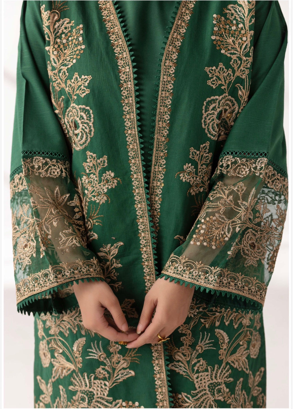 MB Lux- 4 piece Embroidered khadder Jacket Suit