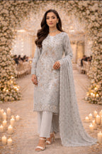 FLOSSIE 1-Luxury Embroidered Chiffon Suit | Pakistani Formal Wear