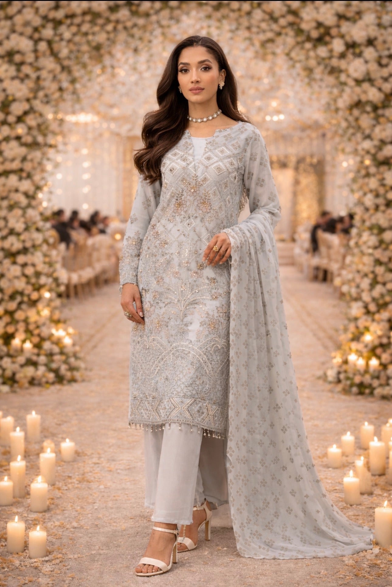 FLOSSIE 1-Luxury Embroidered Chiffon Suit | Pakistani Formal Wear