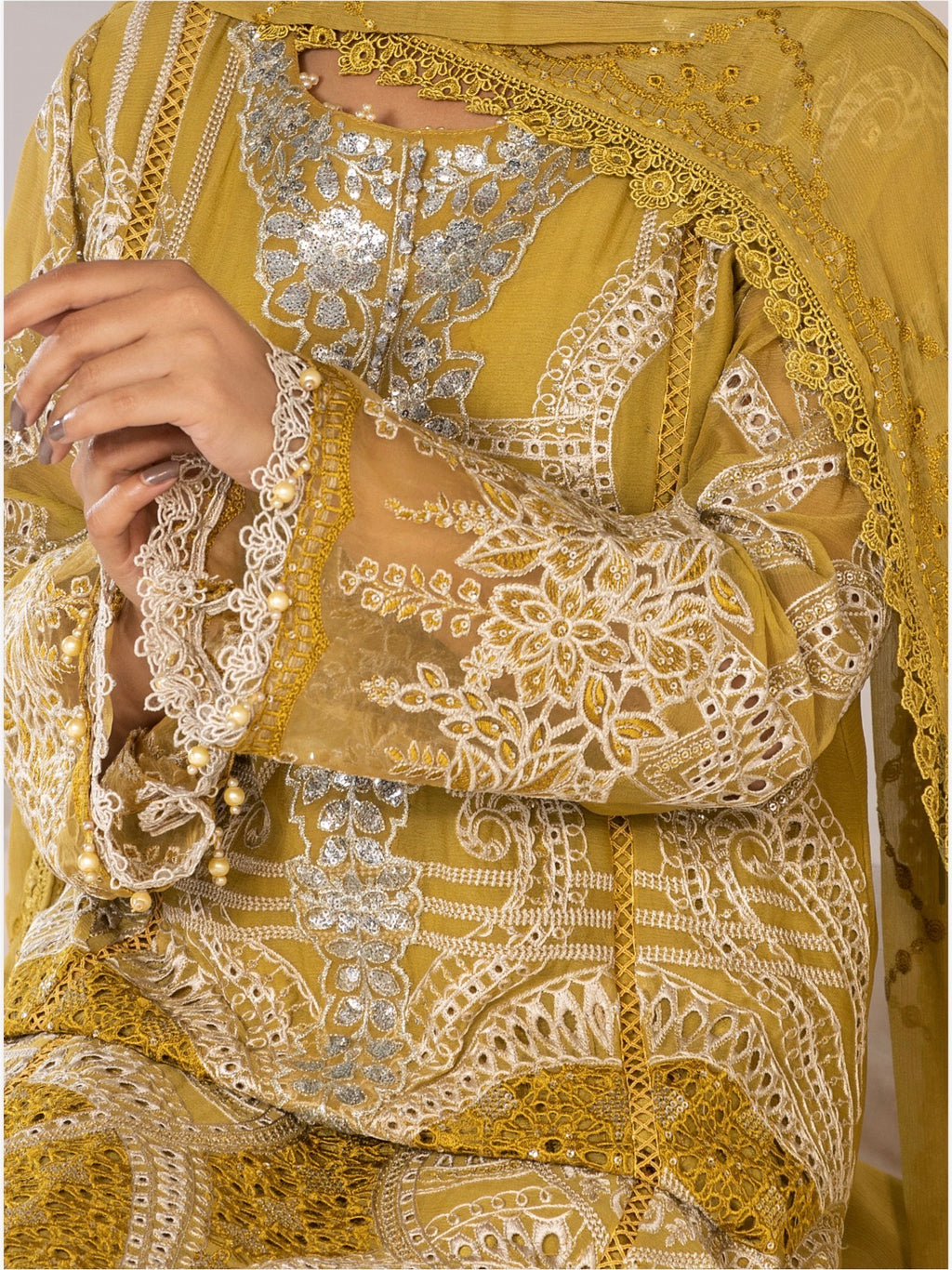 SONIYA-3 piece Embroidered Chiffon Suit