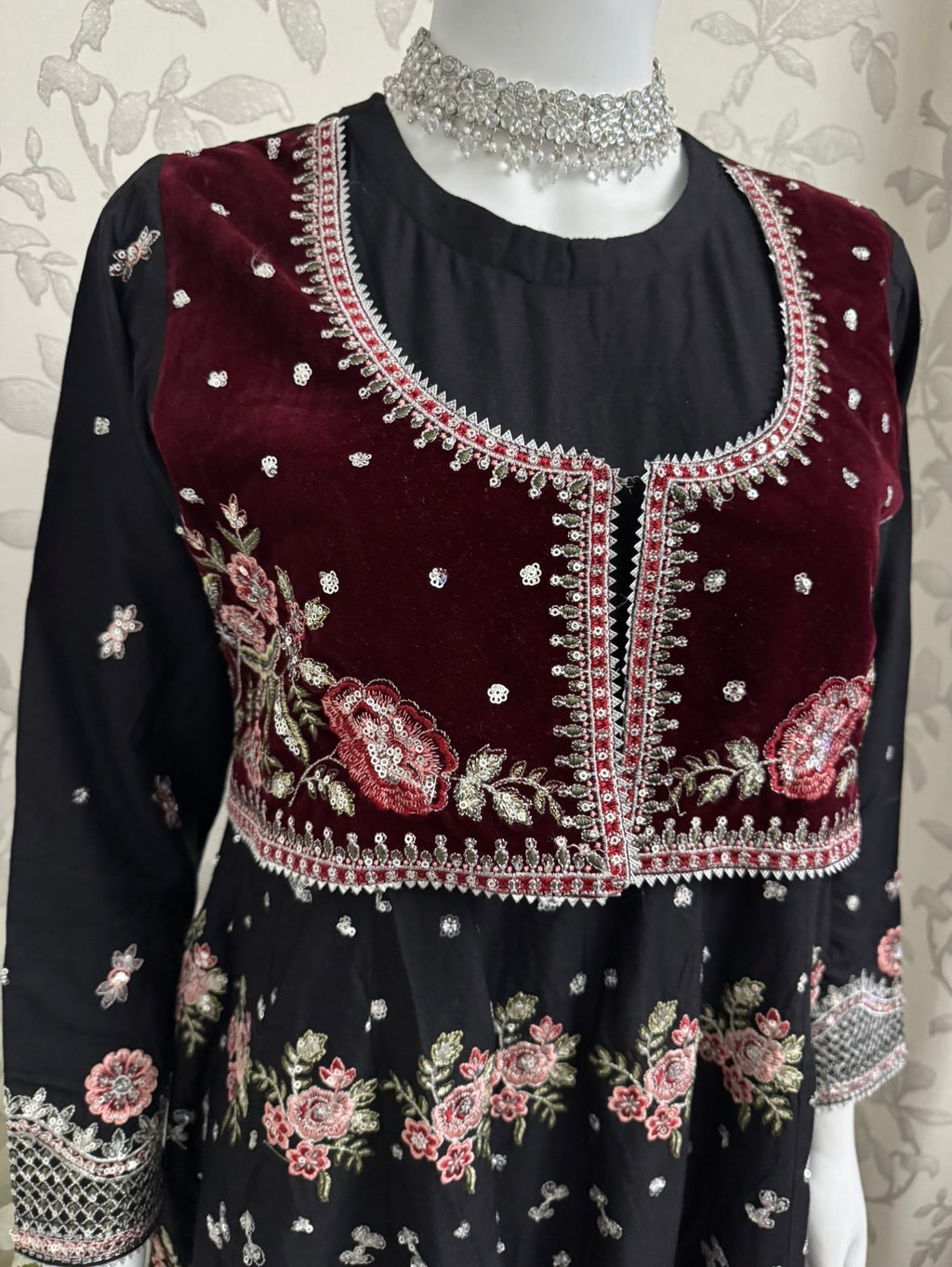 HUSN-E-EID  3 pieces Embroidered viscose Maxi dress