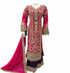 AYLAA- 3 piece heavy Embroidered Chiffon Suit