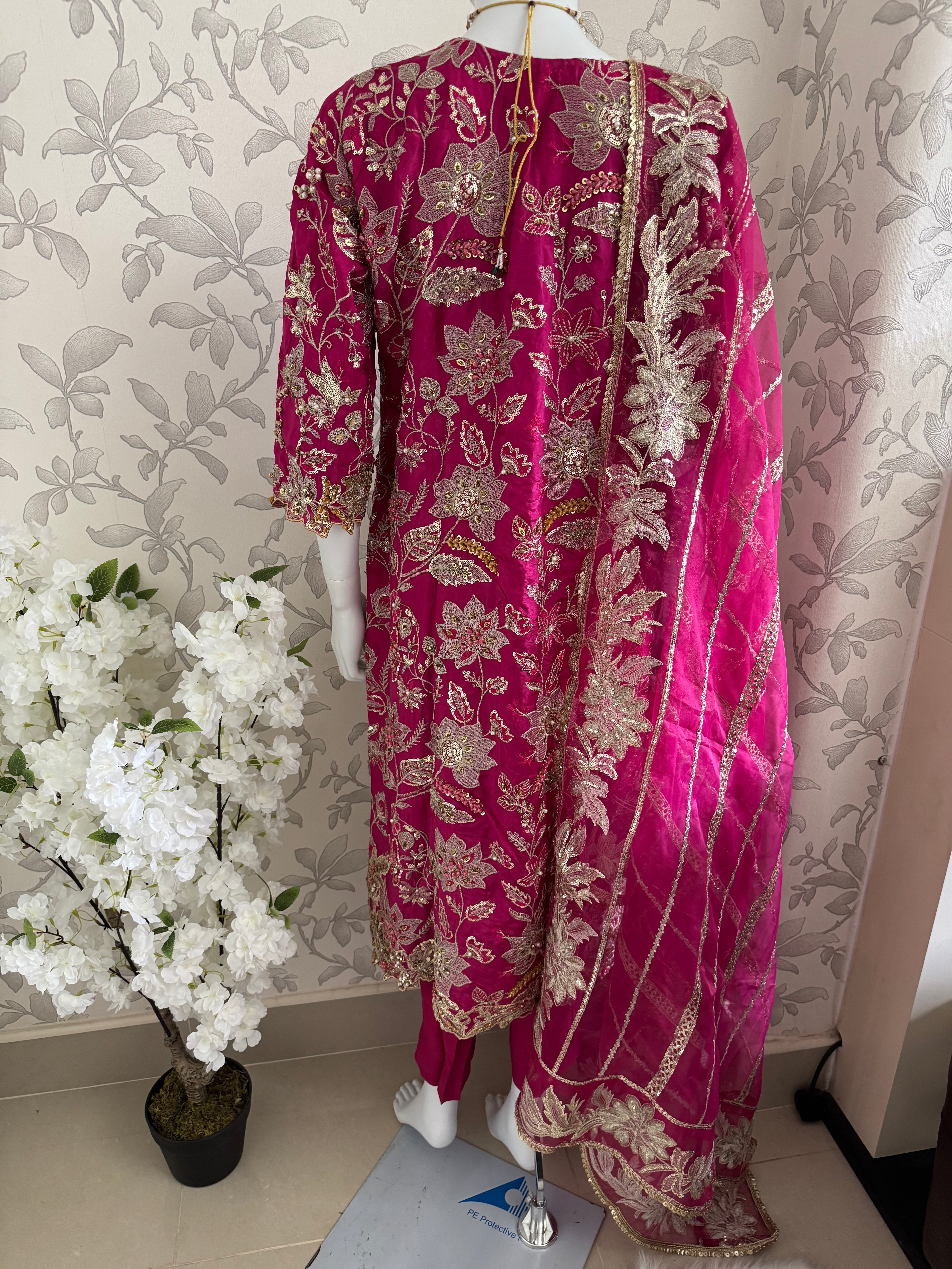SAFINA- 3 pieces heavy Embroidered silk Suit