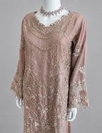 SERENE Blush Pink- 3 piece Embroidered soft organza Sharara Suit