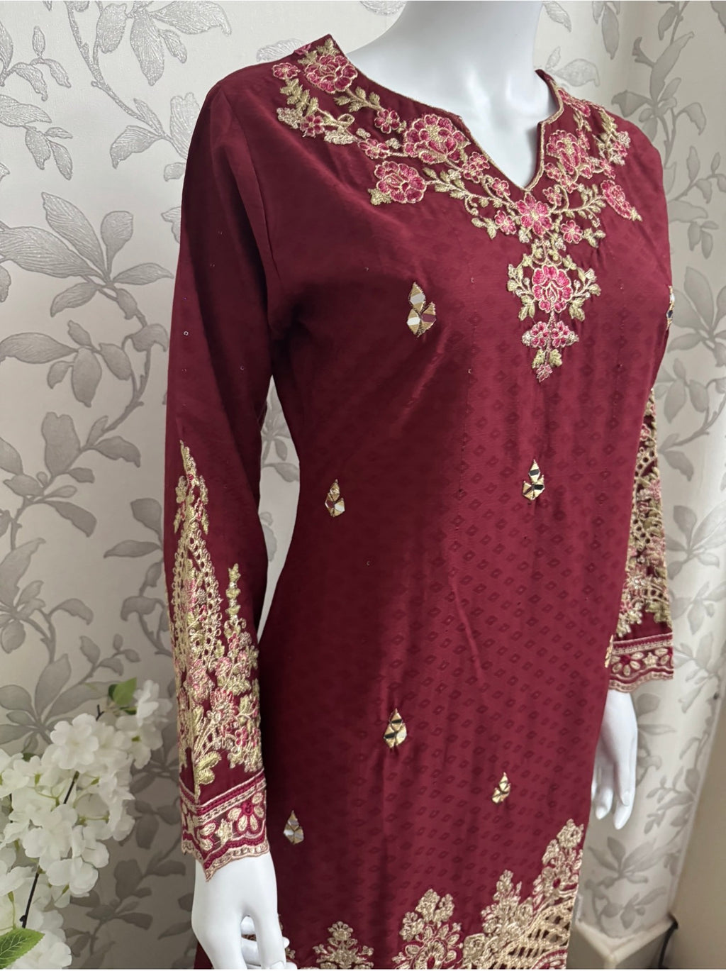 HIRA- 3 pieces Embroidered Gharara Suit