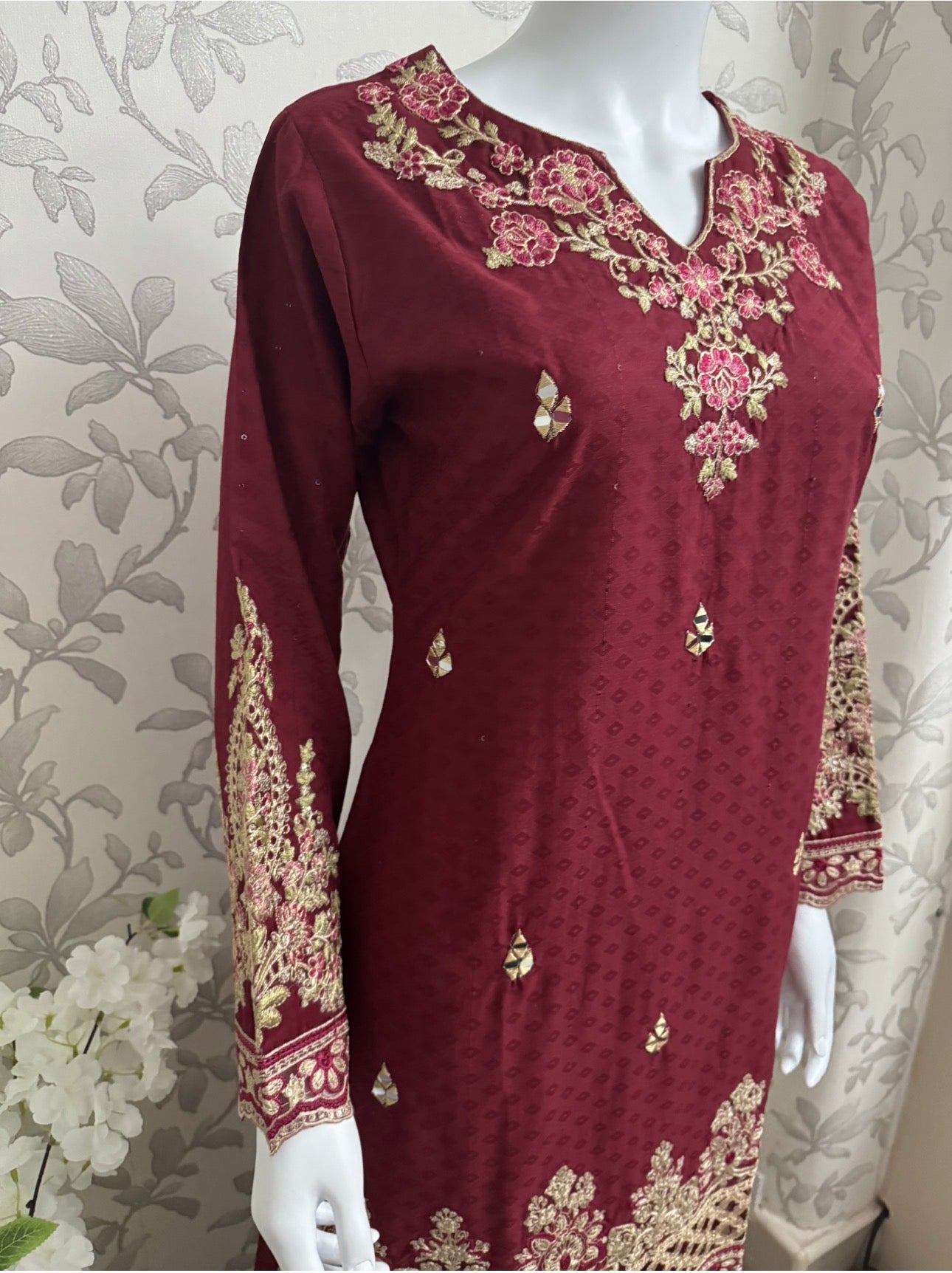 HIRA- 3 pieces Embroidered Gharara Suit