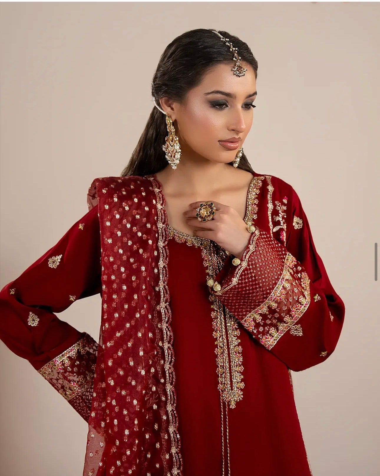 CHAAND RAAT- 3 piece Embroidered Raw Silk suit