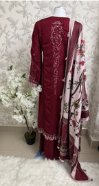 HUSN-E-EID  3 pieces Embroidered viscose suit