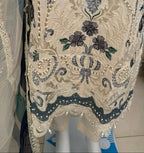Azure Bloom- 3 piece Luxury Embroidered Suit