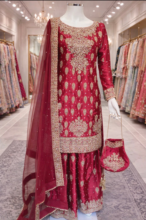 RANGOLI - 4 piece Embroidered Silk Suit
