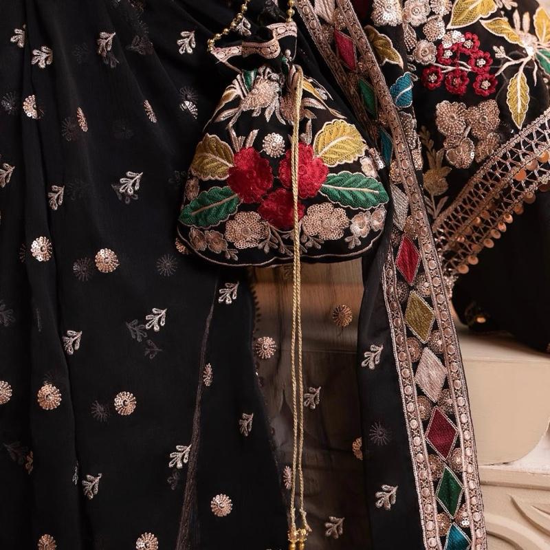 MAHNAZ-  4 pieces Heavy Embroidered chiffon suit