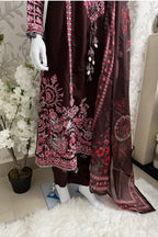 HUSN-E-EID 3 piece heavy Embroidered viscose Suit