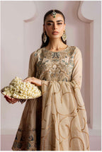 ALANI Champagne Beige- 3 piece Embroidered chiffon Peplum Suit