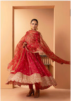 ANARKALI- 3 piece Embroidered suit