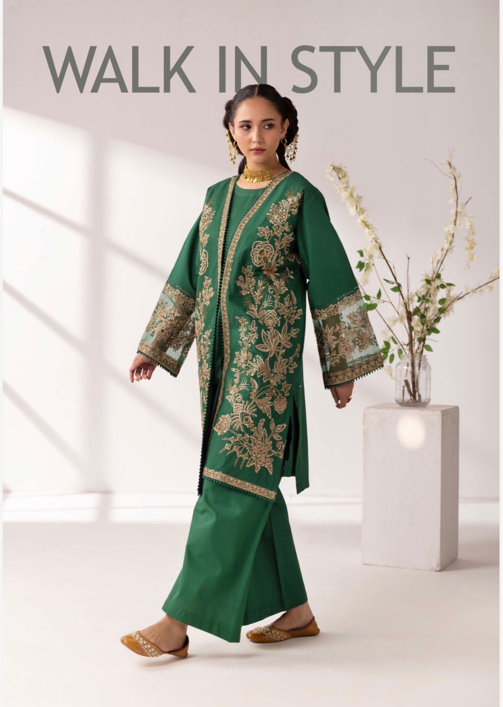 MB Lux- 4 piece Embroidered khadder Jacket Suit
