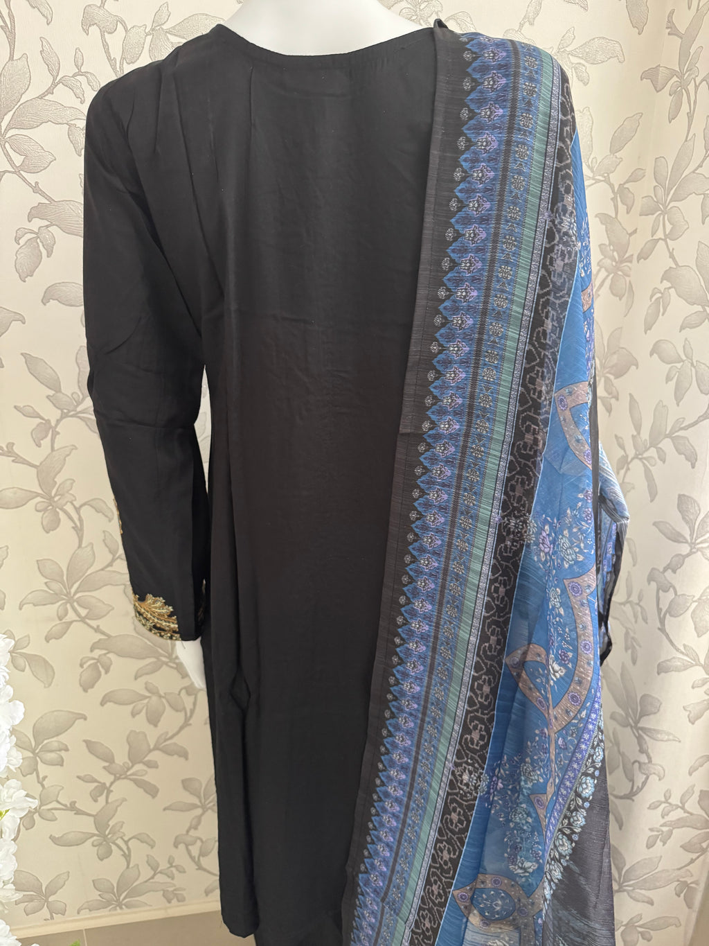 M Prints inspired Embroidered 3-Piece Suit | Pakistani Designer Dress
