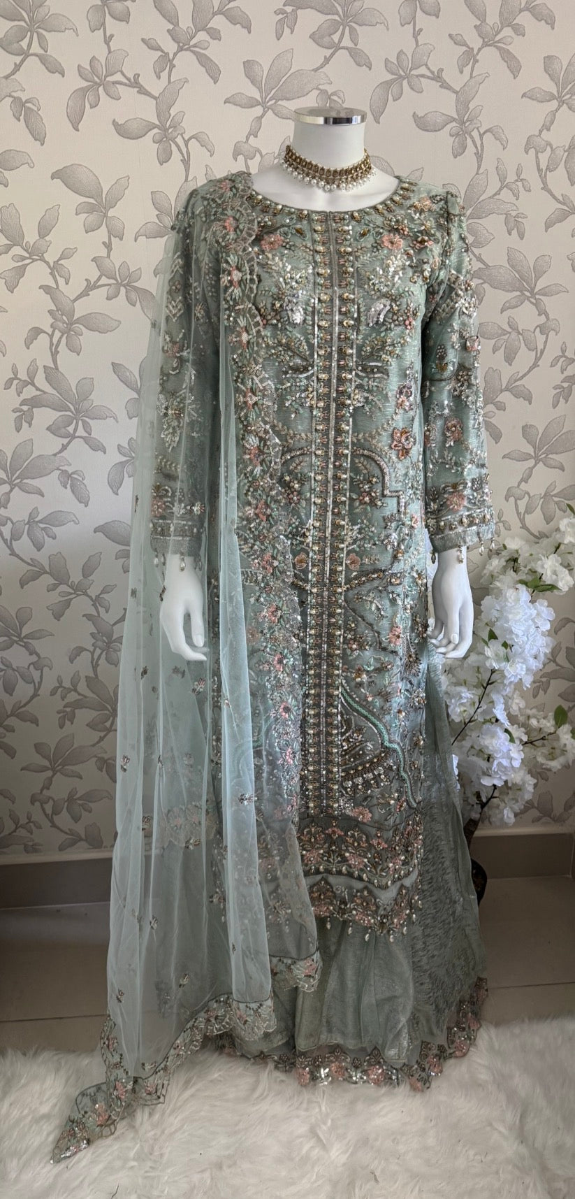 PEARLS Luxury Hand-Embellished Pakistani 3 pcs Suit