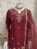 HIRA- 3 pieces Embroidered Gharara Suit