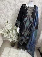 M Prints 6B inspired Embroidered 3-Piece Suit | Pakistani Designer Dress