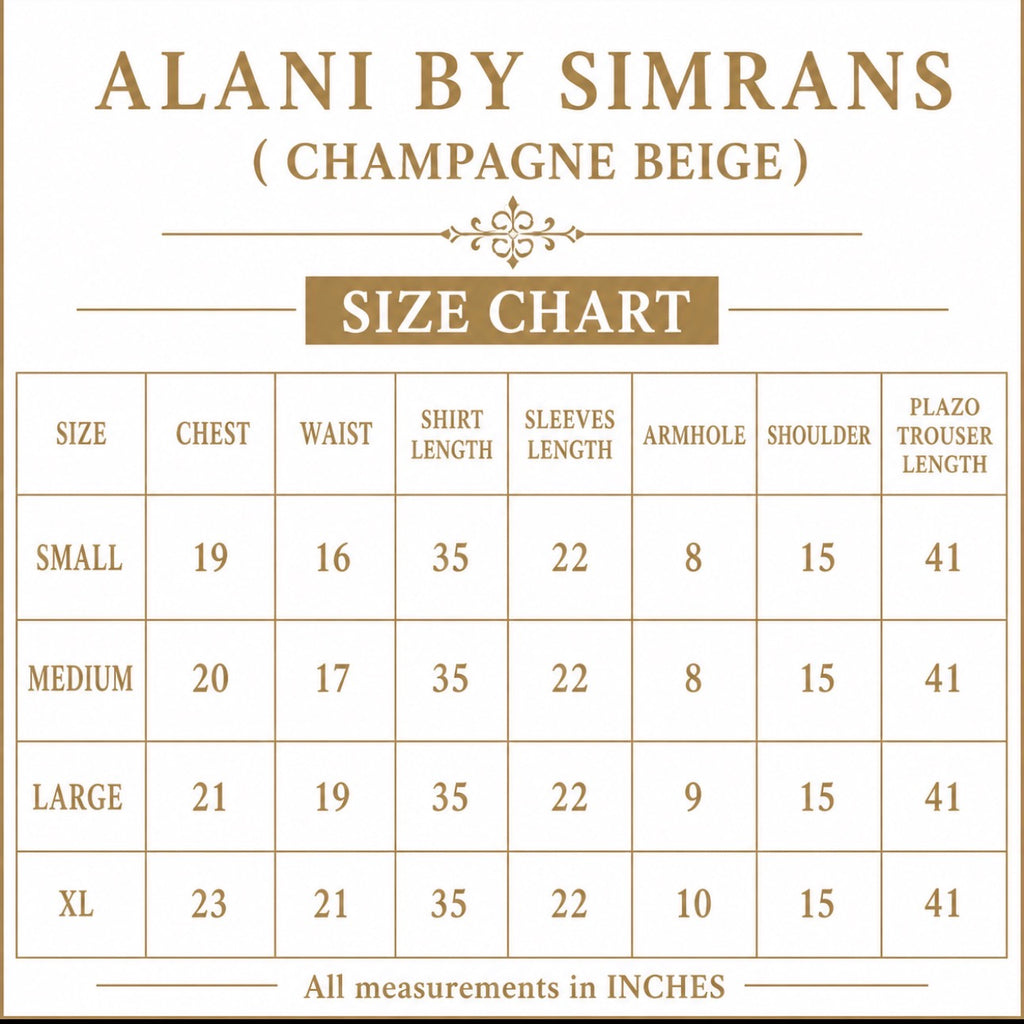 ALANI Champagne Beige- 3 piece Embroidered chiffon Peplum Suit