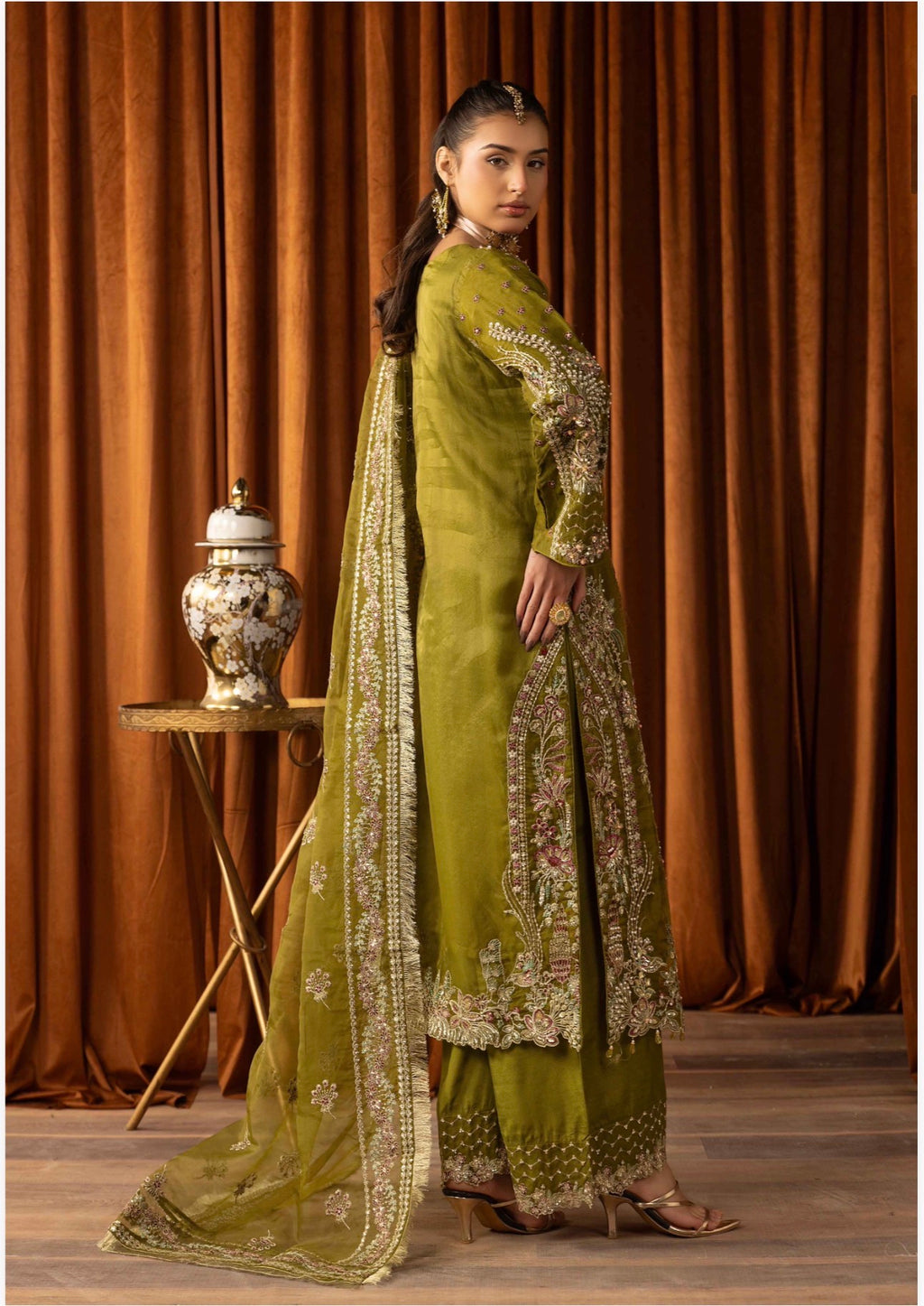 SANGEET- 3 piece heavy Embroidered soft organza Suit