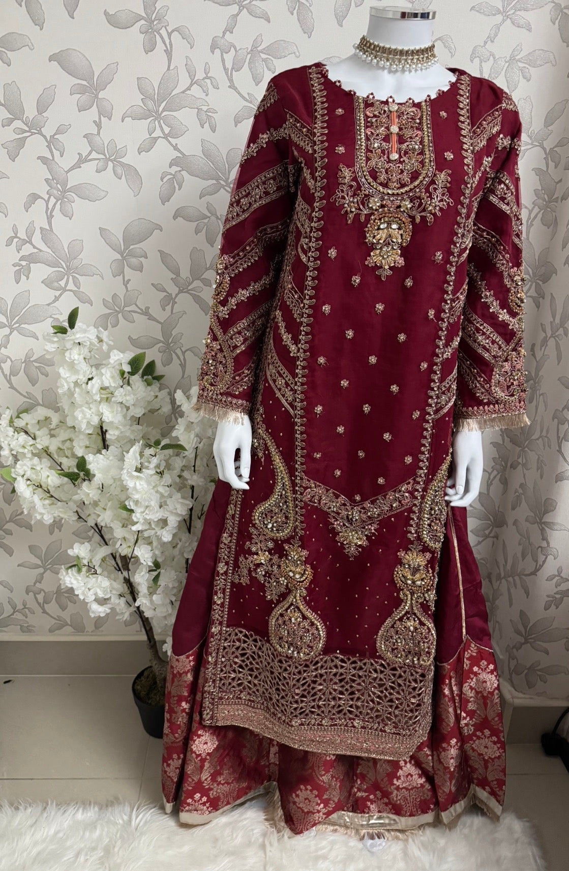 GULAAB- 3 pieces Heavy Embroidered Sharara Suit