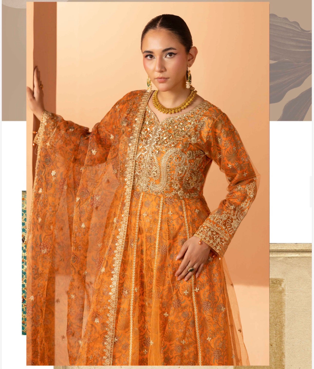 ANARKALI- 3 piece Embroidered suit