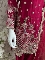 ETHNIC LUX- 3 piece Embroidered viscose Suit