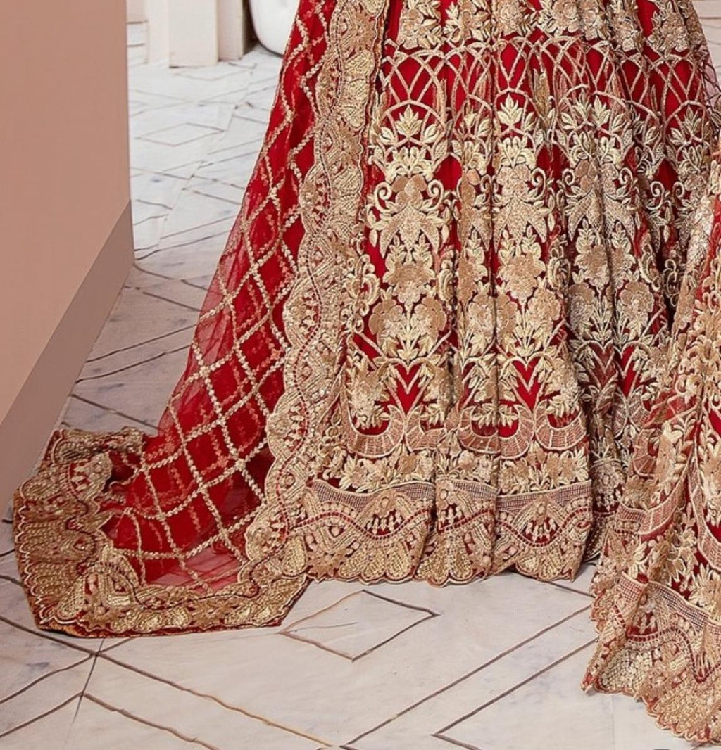IMROZIA-3 pieces Bridal Lehenga Choli Pakistani Wedding Dress