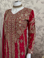 AFREEN - 3 piece embroidered Chiffon wedding Suit