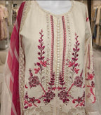 Rose Blossom-3 piece Luxury Embroidered Suit