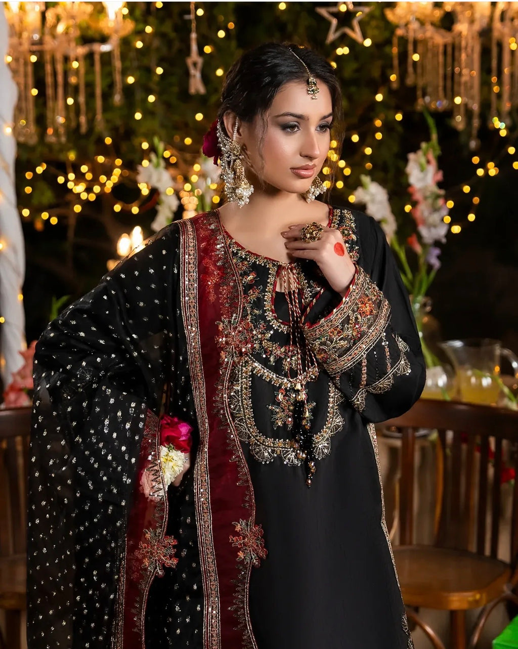 CHAAND RAAT- 3 piece Embroidered Raw Silk Suit