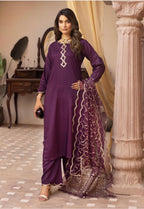 ALARA-3 piece Embroidered Viscose suit